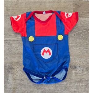 Mario Bros Costume Bodysuit Baby / Toddler Nintendo Gaming Cosplay Outfit‎